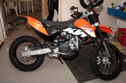 KTM 690 with enduro wheels KTM 690 with enduro wheels mounted