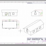 This is a non scale house printing in isometric projection. Isometric projection dictates the direction of viewing in that the angles between the projection of the x, y, and z axes are all the same, or 120°.