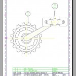This is a compile drawing existing of two different drawings. One chainwheel and one pedal drawing