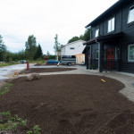 Plant soil being prepared for the lawn
